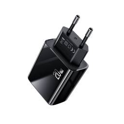 Cargador Pared T40   20W GaN  PD+QC  Carga Rpida  Negro  CC133  USAMS