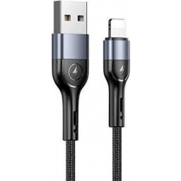 Cable de Datos USB A a Lightning   U55  1M  Negro  Forrado  SJ448  USAMS