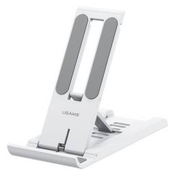 Soporte Telfono/Tablet   Plegable con Resorte  Blanco  ZJ070  USAMS