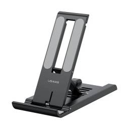 Soporte Telfono/Tablet   Plegable con Resorte  Negro  ZJ070  USAMS