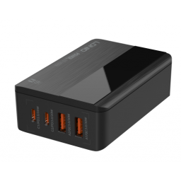 Cargador Super Rpido de Escritorio   4 Puertos  65W 2 PD3.0 + 2 QC4.0  Negro  A4808Q  LDNIO