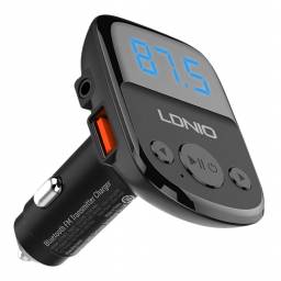 Cargador Auto C706Q   Tipo C  2USB  Bluetooth  FM  Pantalla LED  Carga Rpida  Negro  LDNIO