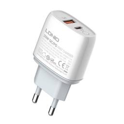 Cargador Pared A2424C   USB C a Lightning  PD20W/QC3.0  Carga Rpida  Blanco  LDNIO
