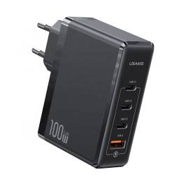 Cargador de Pared Rpido T50   100W  4 puertos GaN  Negro  CC163  USAMS