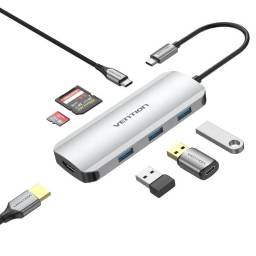Estaci�n de Acoplamiento 7 en 1   USB-C a HDMI/USB 3.0x3/SD/TF/PD / Gris / 0.15M  TOJHB  Vention