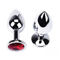 Plug Anal Mediano Met�lico Joya   Azul  Adultos