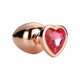 Plug Anal Mediano Met�lico Joya Coraz�n   Anaranjado  Adultos