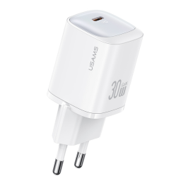 Cargador Pared   30W  GaN  Carga Rpida  Blanco  CC251  USAMS