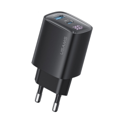 Cargador de Pared   30W USB A + USB C GaN  Carga Rpida  Negro  CC229  USAMS