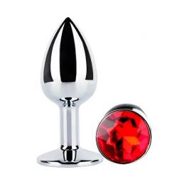Plug Anal Mediano Met�lico Joya   Rojo  Adultos