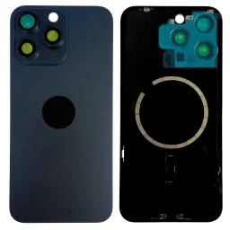 Tapa de Batera Apple iPhone 15 Pro Max  cMarco   cLens de Camara  Azul  NASAN (sin garanta  sin devolucin)