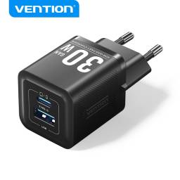 Cargador de Pared USB-C + USB-A GaN   30W30W  Negro  FEQB0-EU  Vention