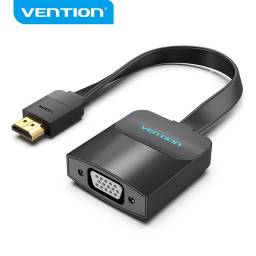 Convertidor HDMI a VGA Flat   0.15M  Negro  74345 Vention