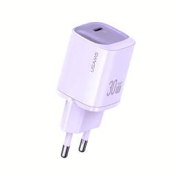 Cargador Pared   30W  GaN  Carga Rpida  Violeta  CC251  USAMS