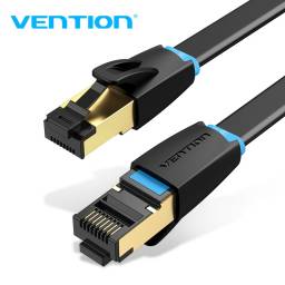 Cable de Red Flat   Cat.8 SSTP / 3M / Negro  IKCBI  Vention