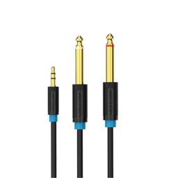 Cable de Audio 3.5 mm TRS a Dual 6.35 mm   Macho/Macho / 1.5M / Gris  BACBG  Vention