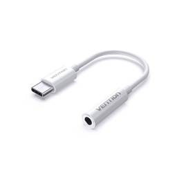 Adaptador USB-C a 3.5mm   Macho/Hembra / 0.1M / Blanco  BGIWA  Vention