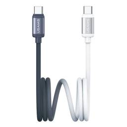 Cable de Datos USB C a USB C Bicolor   PD 60W  1.2M  BlancoNegro  SJ756  USAMS