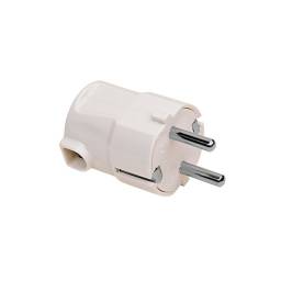 Ficha Schuko Cable a 90  16A  250V  Blanco  Conatel