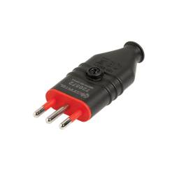 Ficha Anti-golpe c/Tierra   10A  Negro  Conatel