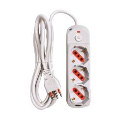 Alargue 3 Tomas Schuko + 3L   Cable 3M   Blanco  Conatel