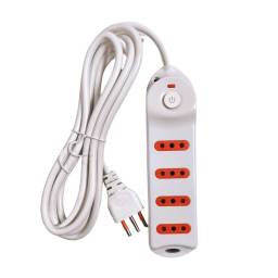 Alargue 4 Tomas 3L a Ficha 3L   Cable 3M  Blanco  Conatel