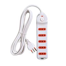 Alargue 5 Tomas 3L a Ficha 3L   Cable 3M  Blanco  Conatel