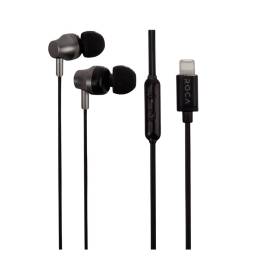 Manos Libres Stereo ROCA In_U   Lightning  Negro (Intrauditivo)  Universal