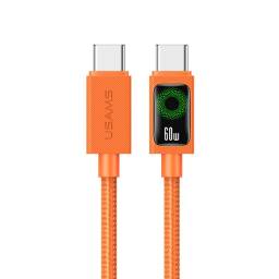 Cable de Datos USB C a USB C SJ773   60W  1.2m  Anaranjado  U92  USAMS