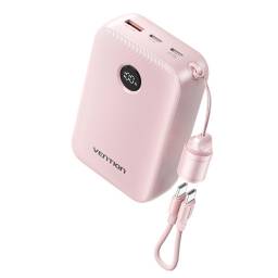 Power Bank   20000mAh  22.5W  LCD  Cable USB-C a USB-C  Rosado  FKBP0-C  Vention